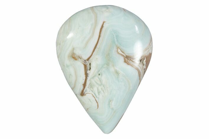 Polished Blue Caribbean Calcite Cabochon #275566